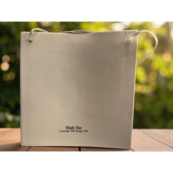 Hill Design Maple Star Quilt Ceramic Ornament-Blue White-Wall Tile-Vintage-Farm - Picture 4 of 6